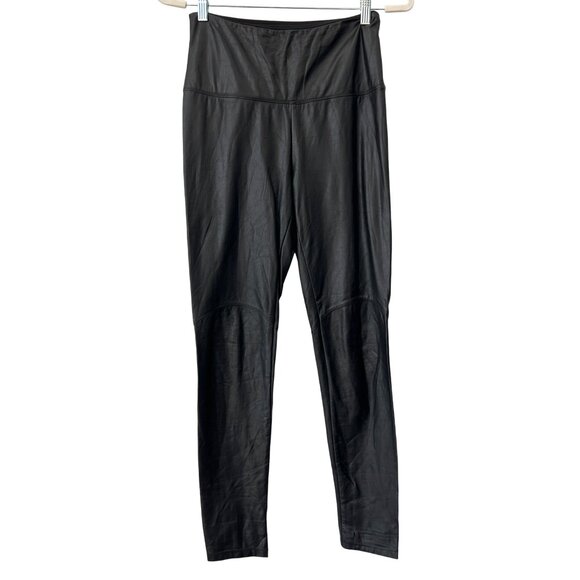 Lysse Keeley Faux Leather Leggings Womens Small Pull On High Waisted Pants Black - Picture 2 of 8